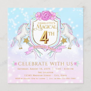 Invitations de filles à la fête du 4e anniversaire