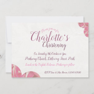 Invitations de filles à la floraison rose et blanc