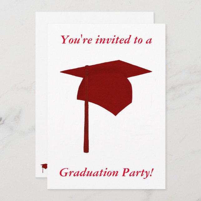 Invitations de fin d'études, Casquette rouge & Tas (Devant / Derrière)