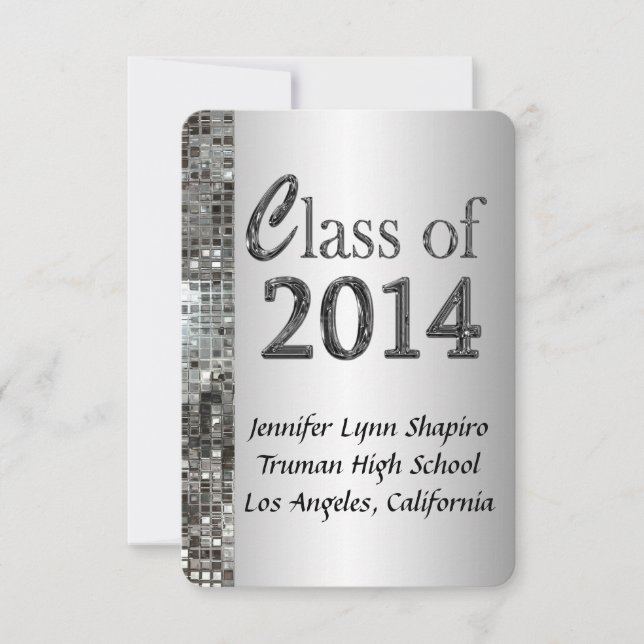 Invitations de fin d'études Classy Silver 2014 (Devant)