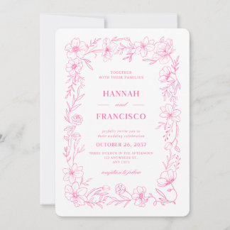 INVITATIONS DE FLEURS DE MARIAGE À L'ESTHÉTIQUE SU