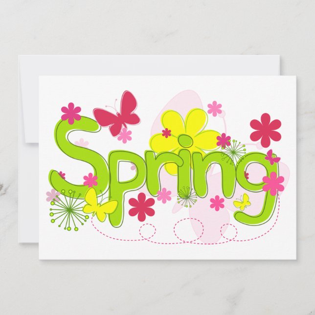 Invitations de fleurs de printemps (Devant)