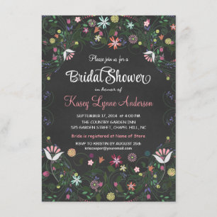 Invitations de  florales de Fête de l'mariée de ta