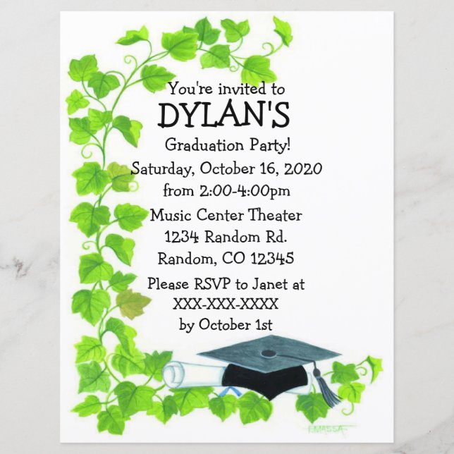 Invitations de flyer de la fête de remise de diplô (Devant)