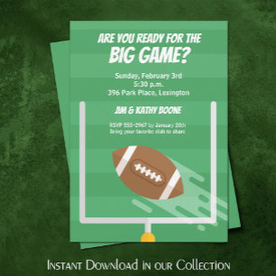 Invitations de football Big Game Watch Party