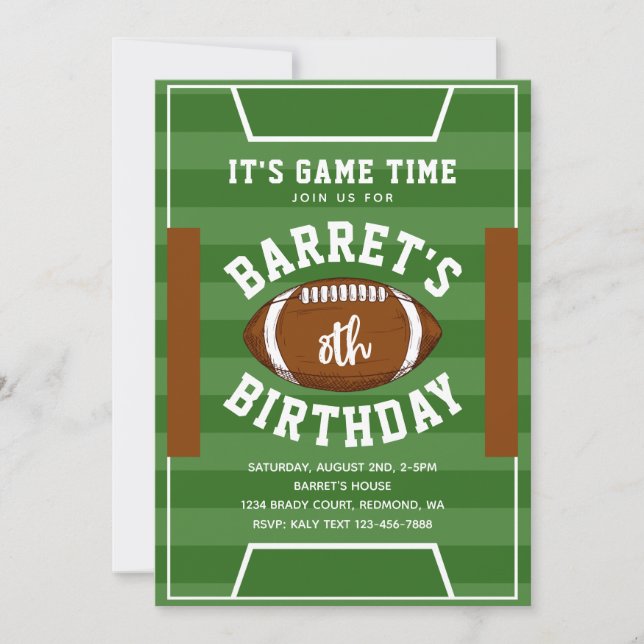 Invitations de football | Football Anniversaire (Devant)
