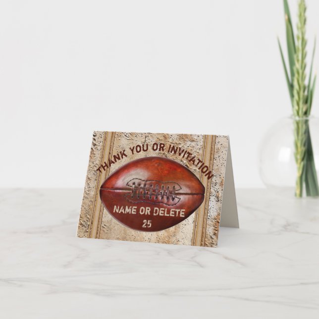 Invitations de football ou de football Merci Carte (Devant)