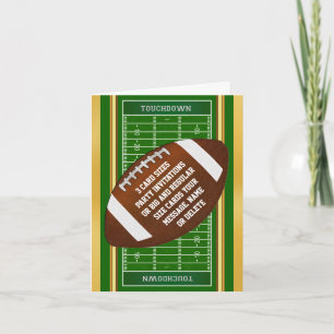 Invitations de football personnalisé super Cool