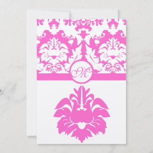 Invitations de Fuchsia Pink Mariage damassé