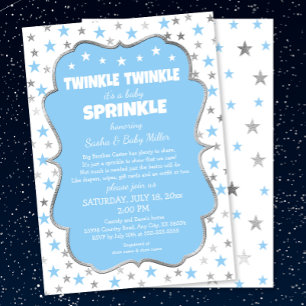 Invitations de garçon de Twinkle Stars Baby Sprink