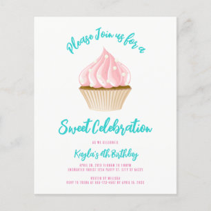 Invitations de gâteau à gâteau de fête de budget