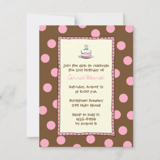 Invitations de gâteaux de cerise au chocolat
