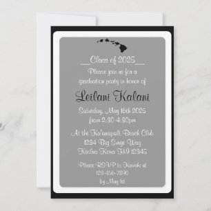 Invitations de graduation des îles noires Hawaii C