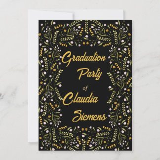 Invitations de graduation florale élégante rétro