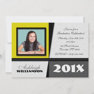 Invitations de graduation photo Jaune et approprié