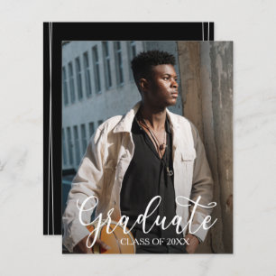 Invitations de graduation photo verticale du budge