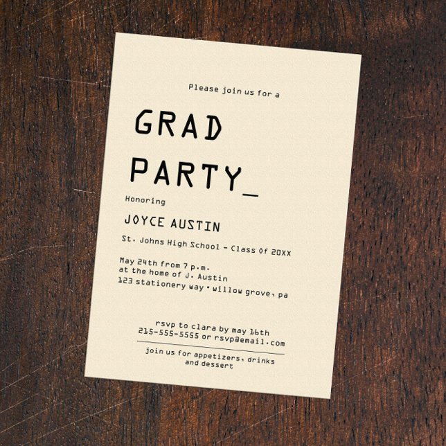 Invitations de graduation Retro vintage (Créateur téléchargé)
