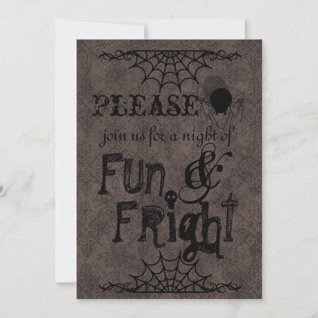 Invitations de Halloween dans le brun (Devant)