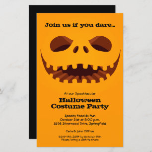 Invitations de Jack o' Lantern Budget Halloween