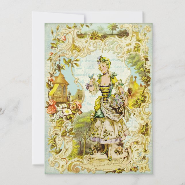 Invitations de jardin de papillon de Versailles (Devant)