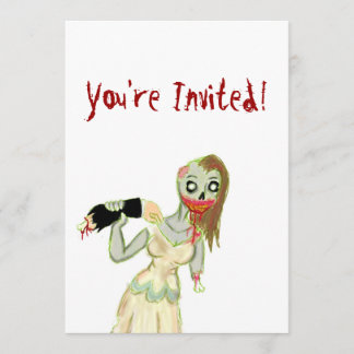 Invitations de jeune mariée de zombi