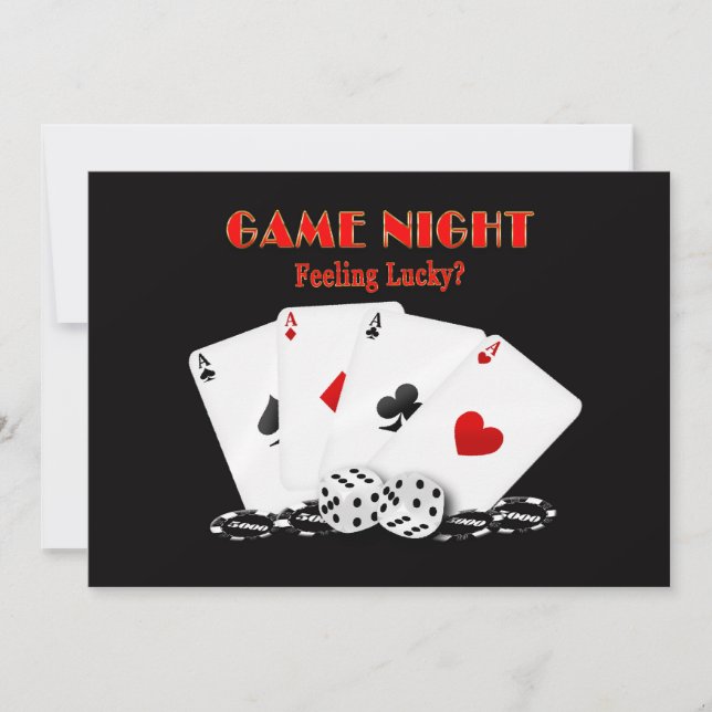 INVITATIONS DE JEUX DE NUIT - Sentiment de chance, (Devant)