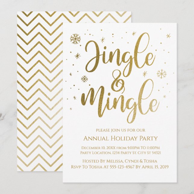 Invitations de Jingle et Mingle (Devant / Derrière)