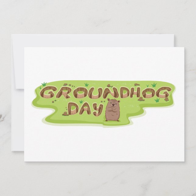 Invitations de jour de Groundhog (Devant)