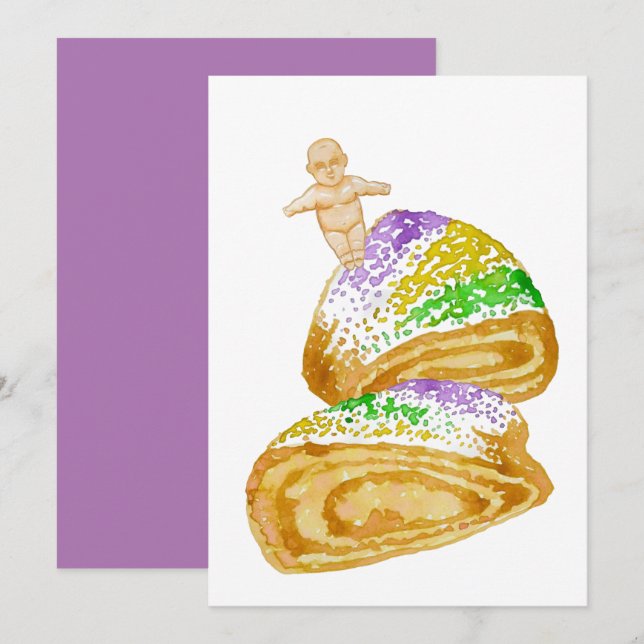 Invitations de King Cake (Devant / Derrière)