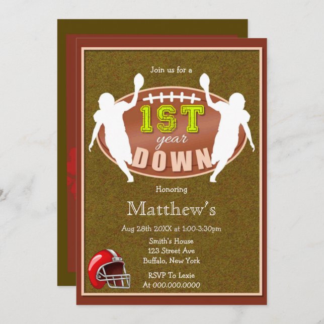 Invitations de la 1ère fête de football anniversai (Devant / Derrière)