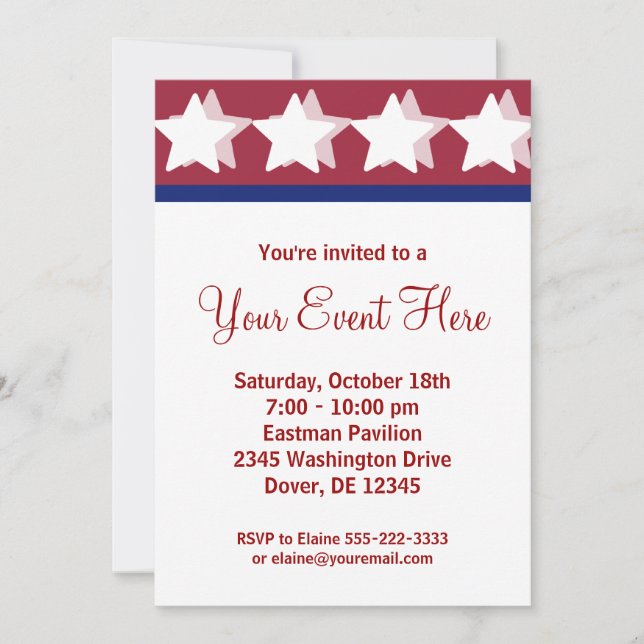 Invitations de la campagne du parti Red Stars (Devant)