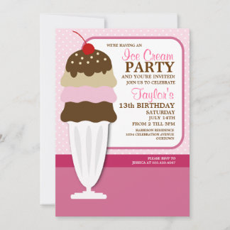 Invitations de la crème glacée
