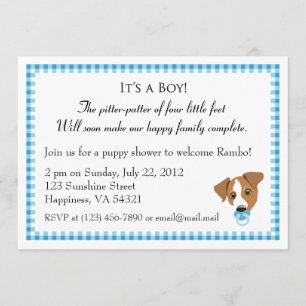Invitations de la douche avec chiot