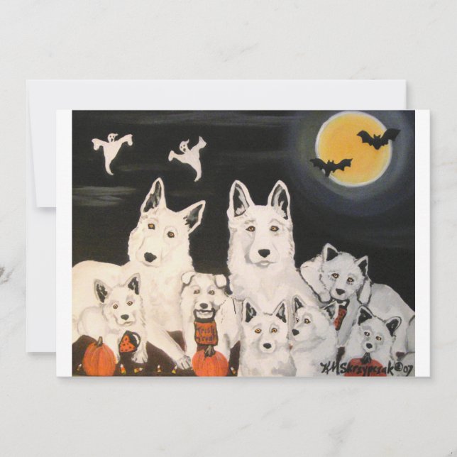 Invitations de la famille de chiens d'Halloween (Devant)