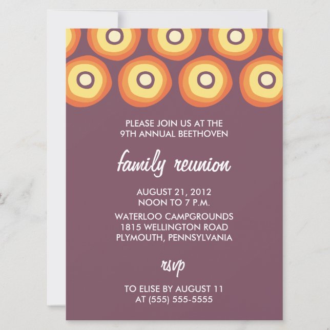 Invitations de la famille des soleils modernes - p (Devant)