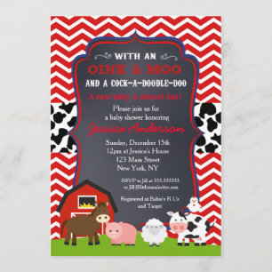 Invitations de la ferme Barnyard Baby Shower