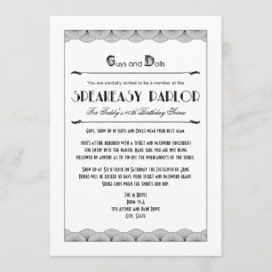 Invitations de la Fête à thème des années 20
