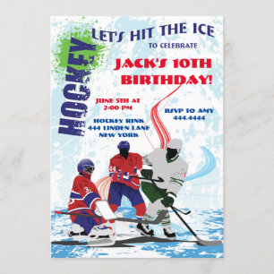 Invitations de la fête d'anniversaire de hockey