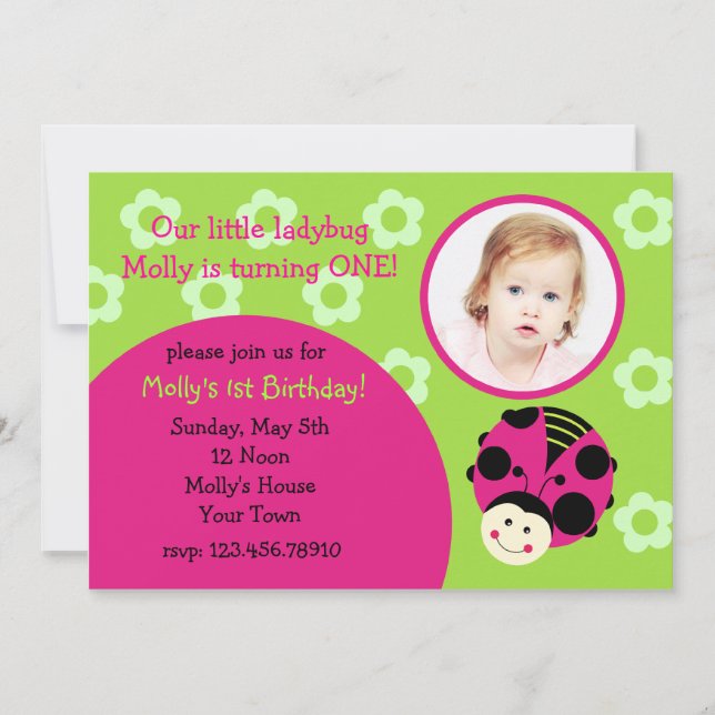 Invitations de la fête d'anniversaire de la photo  (Devant)