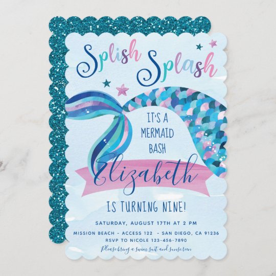 Invitations De La Fete D Anniversaire De La Sirene Zazzle Fr