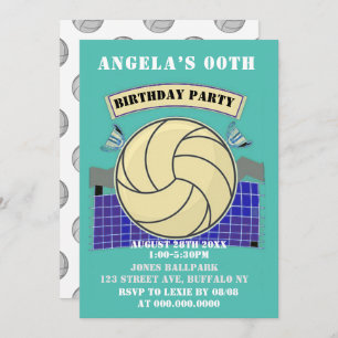 Invitations de la fête d'anniversaire de volley-ba
