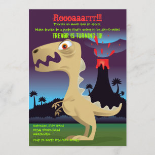 Invitations de la fête d'anniversaire du Dinosaur