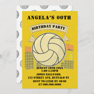 Invitations de la fête d'anniversaire du volley-ba