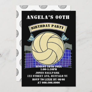 Invitations de la fête d'anniversaire du volley-ba