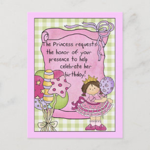 Invitations de la fête d'anniversaire Princess