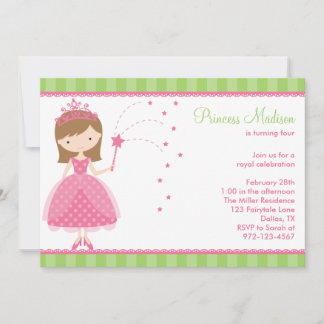 Invitations de la fête d'anniversaire Princess