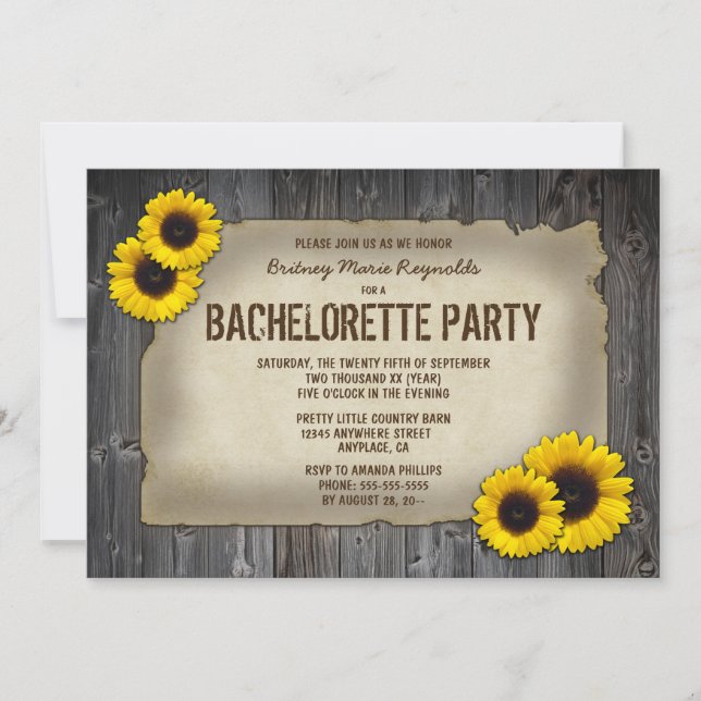 Invitations de la fête de bachelorette de tourneso (Devant)