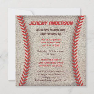 Invitations de la fête de baseball