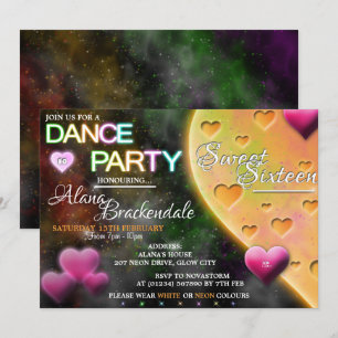 Invitations de la fête de danse Sweet sixteen