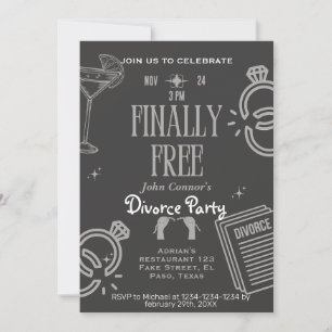 Invitations de la fête de divorce : Enfin libre, f